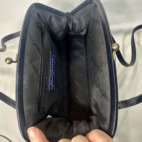 Fossil Forever Vintage Black Leather Kiss-Lock Shoulder Bag - Picture 3 of 10